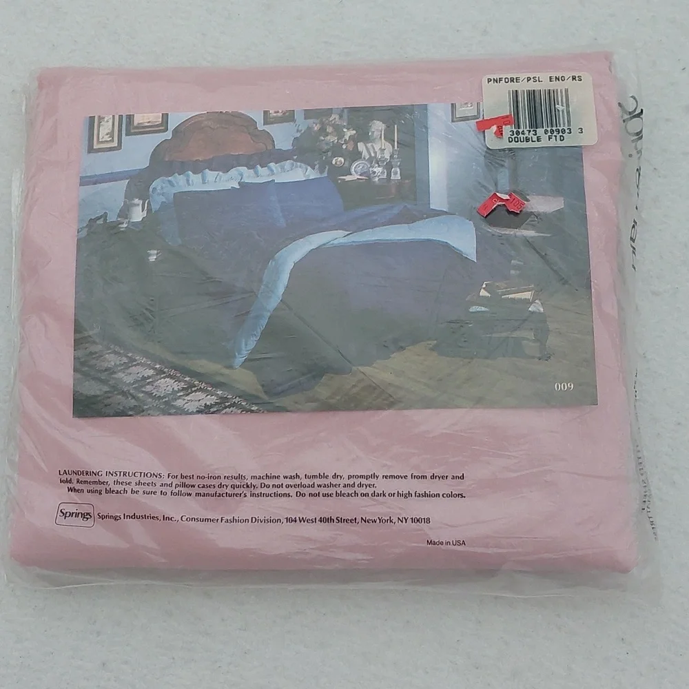 SPRINGMAID Pink Double Fitted Sheet NIB